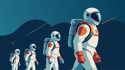 A third illustration highlights the progression of spacesuit technology throughout history from the bulky silver suit of the past to the