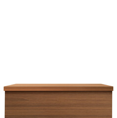 empty wooden table front view isolated PNG transparent.