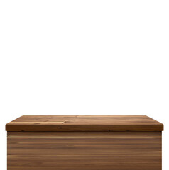 empty wooden table front view isolated PNG transparent.
