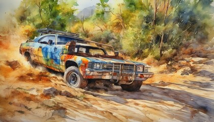 Watercolor Car