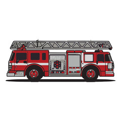 fire truck icon logo vector design