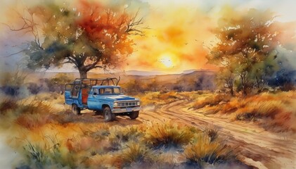 Watercolor Car