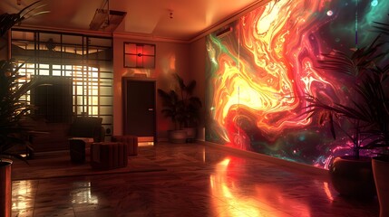 Surreal Abstract Art in Modern Interior