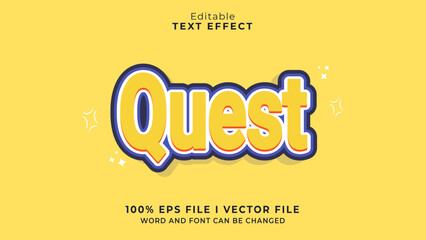 editable modern quest text effect.typhography logo