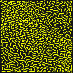 Abstract maze drawn lines flat design in yellow and black color style. Vector backgrounds. Suitable for landing page, wallpaper, banner and web backgrounds.