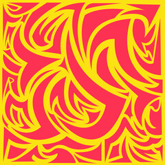 Abstract tribal flat design background in red and yellow color style. Vector backgrounds. Suitable for landing page, wallpaper, banner and web backgrounds.