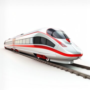 High-speed train icon in 3D, modern design, realistic, isolated on white background