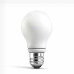 LED light bulb icon in 3D, energy-efficient, realistic, isolated on white background