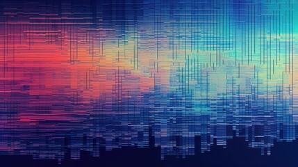 digital glitch effect with pixelated distortions and neon colors, perfect for projects 