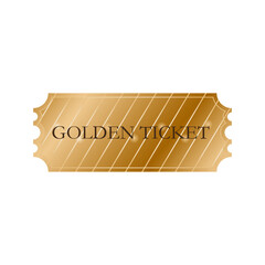 Golden ticket and vip pass with golden stars