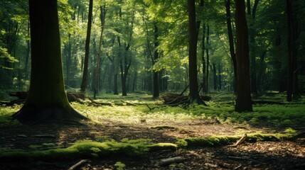 misty fog enveloping the trees, 