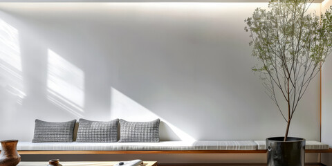 Obraz premium Modern interiors with natural light coming in from windows. Minimalist composition.