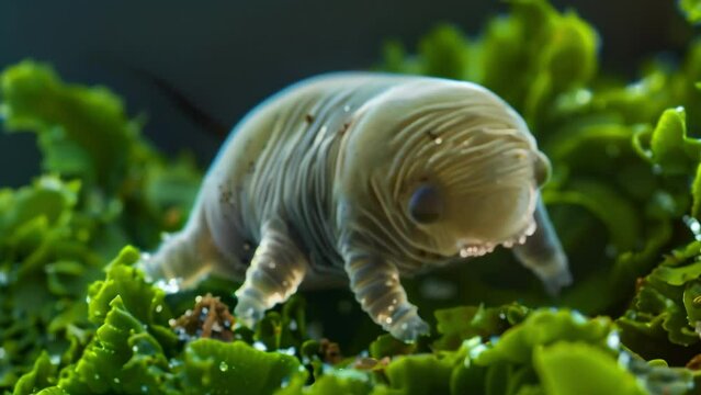 A the diverse inhabitants of this pond tiny water bears also known as tardigrades can be spotted with their barrelshaped bodies and . AI generation.