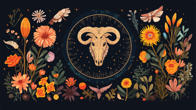Zodiac Signs zodiac theme floral astrology symbolic