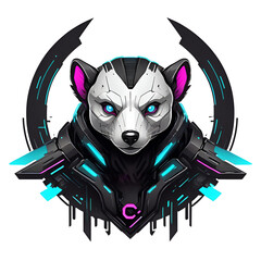 Vector mascot logo cyborg mole for t-shirt