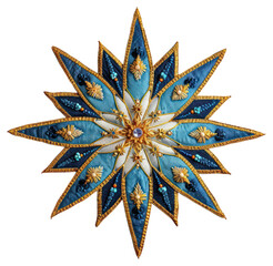 PNG  Celestial Star in embroidery style jewelry brooch star - obrazy, fototapety, plakaty