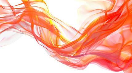 Luminous tendrils of tangerine and coral intertwining in a delicate dance, casting prismatic reflections against the holographic backdrop, isolated on solid white background. - obrazy, fototapety, plakaty