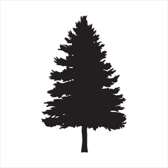 Christmas Trees Pictogram Set.Silhouettes of realistic pine trees.various christmas tree silhouette.Pine Fir Forest Conifer Coniferous Tree Silhouette