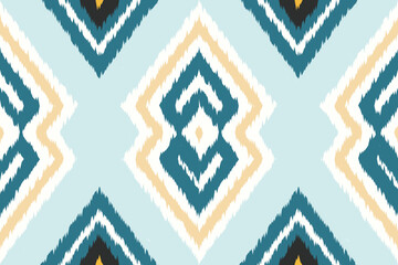 Ethnic abstract ikat art. Aztec ornament print. geometric ethnic pattern seamless  color oriental.  Design for background ,curtain, carpet, wallpaper, clothing, wrapping, Batik, vector illustration. - obrazy, fototapety, plakaty