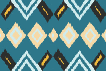 Ethnic abstract ikat art. Aztec ornament print. geometric ethnic pattern seamless  color oriental.  Design for background ,curtain, carpet, wallpaper, clothing, wrapping, Batik, vector illustration.