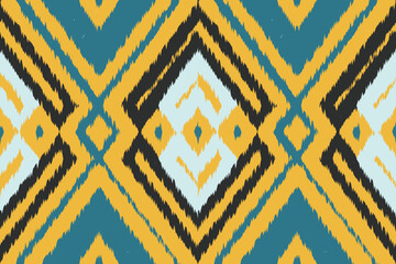 Ethnic abstract ikat art. Aztec ornament print. geometric ethnic pattern seamless  color oriental.  Design for background ,curtain, carpet, wallpaper, clothing, wrapping, Batik, vector illustration.