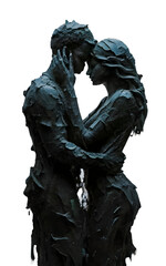 Fototapeta premium illustration of a couple embracing transparent background