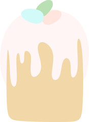 Easter cake isolated on white background. Easter holiday symbol