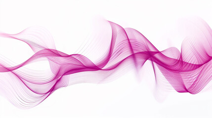 Dynamic wave lines with a gradient of deep pink, symbolizing creativity and innovation in technology and science, isolated on a white background.