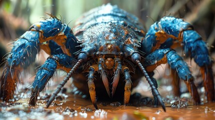 Ancient swamp black lobster. - obrazy, fototapety, plakaty