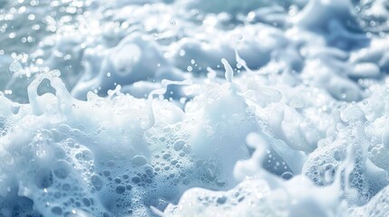 Quantum computing sea foam, close-up, straight-on shot, binary froth, computational complexity 