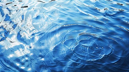 Rippling water surface, close-up, high-angle, peaceful patterns, clear day reflection - obrazy, fototapety, plakaty