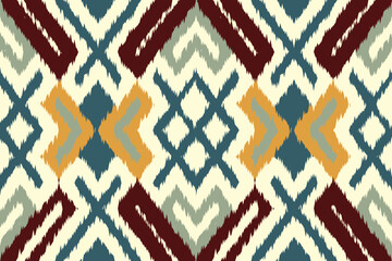 Ethnic abstract ikat art. Aztec ornament print. geometric ethnic pattern seamless  color oriental.  Design for background ,curtain, carpet, wallpaper, clothing, wrapping, Batik, vector illustration.