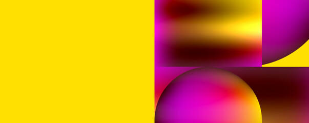 a yellow and purple background with a purple circle in the middle . High quality