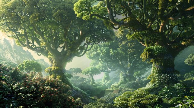 Digital Forest Renderings: Digital artworks or manipulated photographs that present stylized or fantastical versions of forests. 