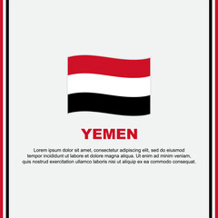 Yemen Flag Background Design Template. Yemen Independence Day Banner Social Media Post. Yemen Cartoon