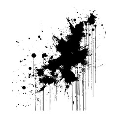 Collection of ink splatters ink splashes el close up of a black and white ink splatter - obrazy, fototapety, plakaty