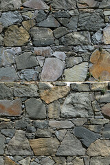 old wall of stone shell rock of arbitrary shape.