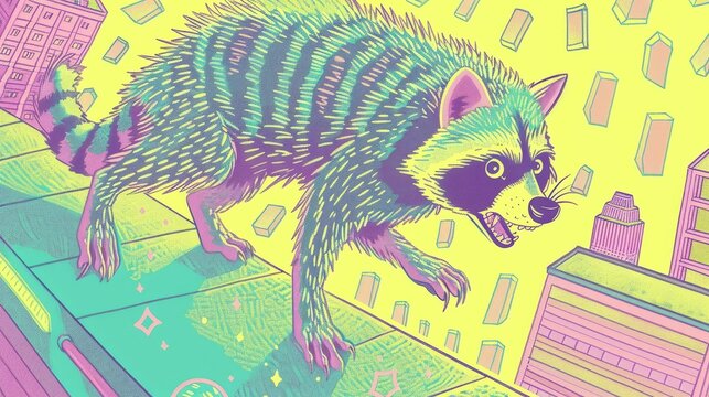 A pet raccoon cracking random, ancient codes, the masked decoder