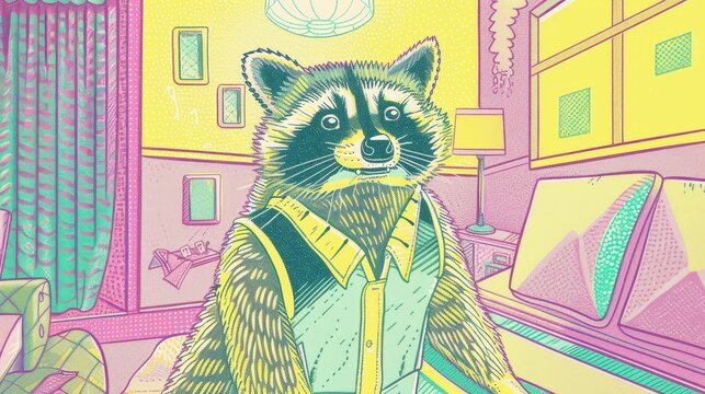 A pet raccoon cracking random, ancient codes, the masked decoder