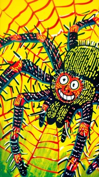 A pet tarantula designing random, intricate web patterns, the eightlegged artist