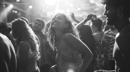 Group of people dancing at a music venue