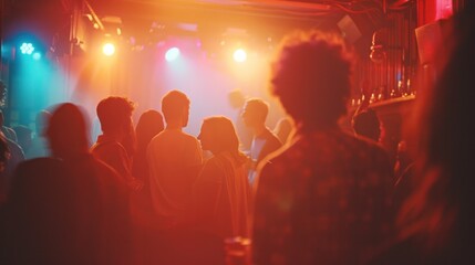 Group of people dancing at a music venue