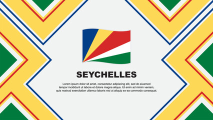 Seychelles Flag Abstract Background Design Template. Seychelles Independence Day Banner Wallpaper Vector Illustration. Seychelles Vector