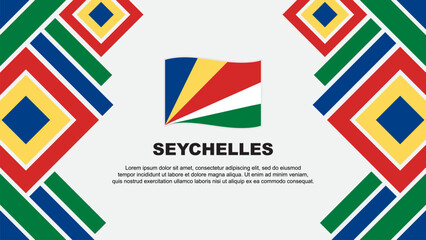 Seychelles Flag Abstract Background Design Template. Seychelles Independence Day Banner Wallpaper Vector Illustration. Seychelles