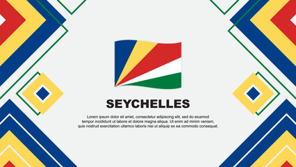 Seychelles Flag Abstract Background Design Template. Seychelles Independence Day Banner Wallpaper Vector Illustration. Seychelles Background