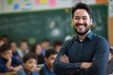 Fototapeta premium Man Teaching Class in Front of Students