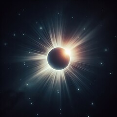 Eclipse on space dark illustration light astronomy