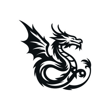 Minimalism Dragon Logo Vector