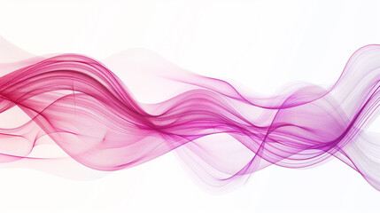 Spectrum gradient wave lines in lively shades of fuchsia, signifying energy and innovation in technology and science, isolated on a white background.