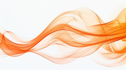 Smooth flowing wave lines in warm orange shades, representing creativity and innovation in technology and science, isolated on a white background.